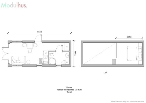 Attefallshus Linnea 30kvm Option 2
