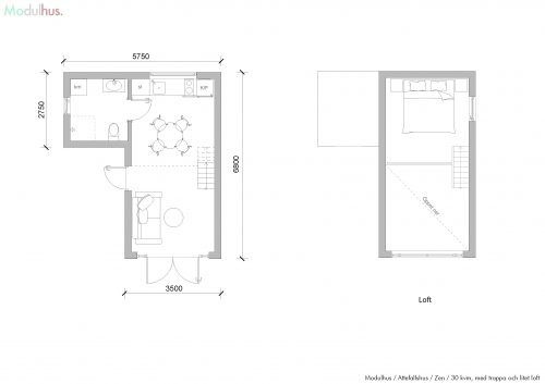 Zen 30 med trappa och litet loft